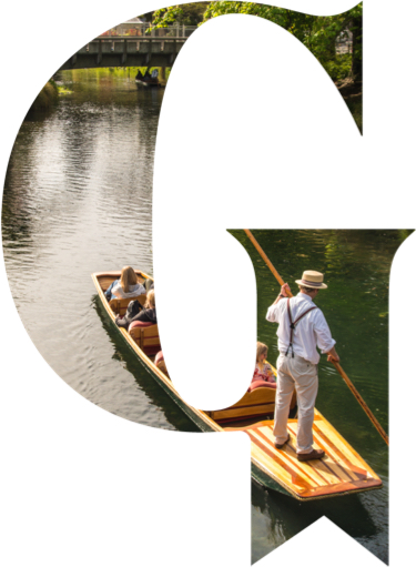 Hotel Give logo filled with a group punting on the Avon River in Christchurch